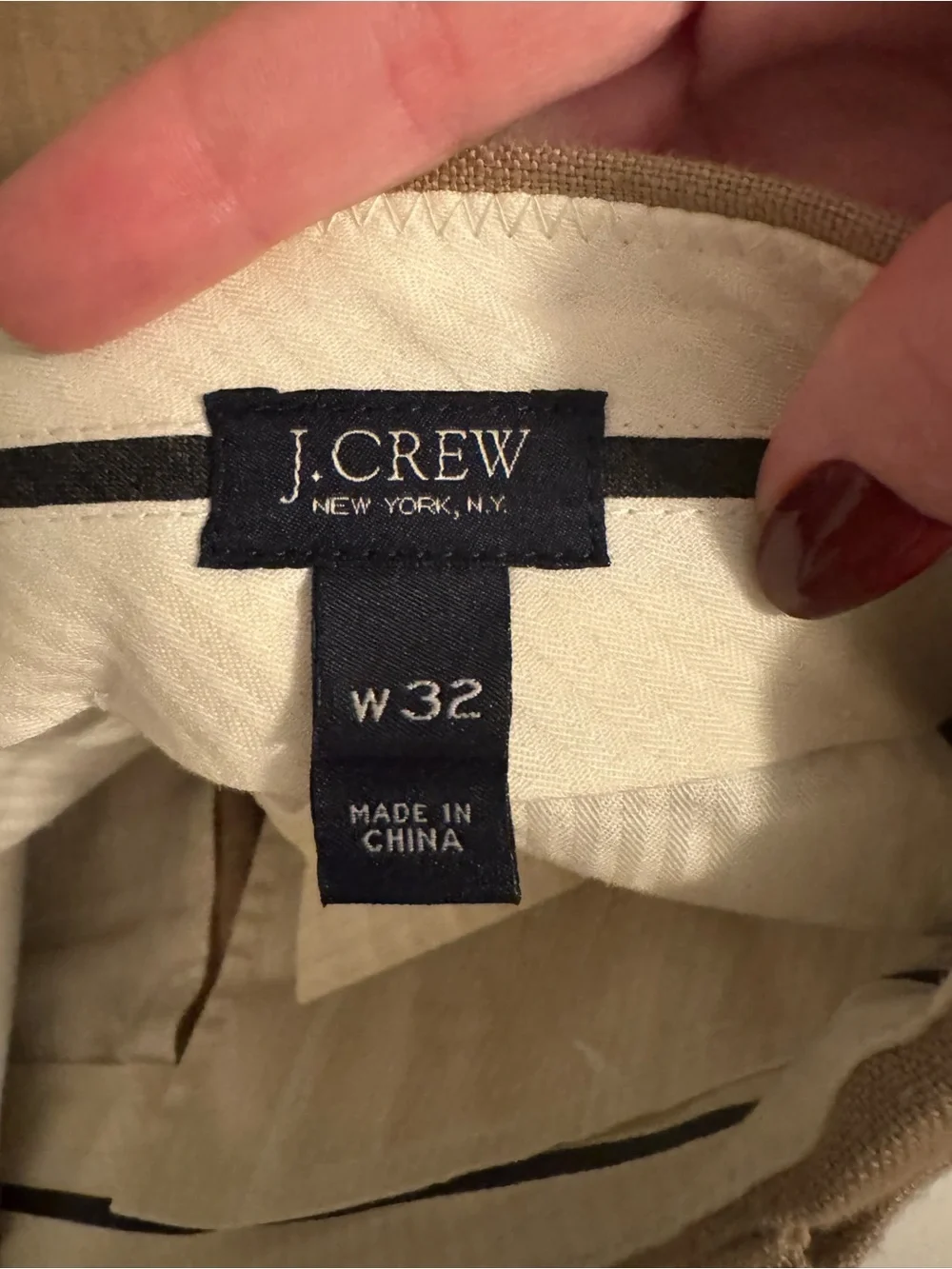 J. Crew Ludlow Men's Tan Linen Trousers